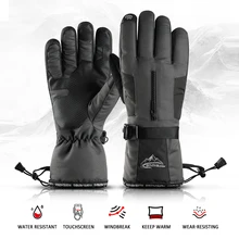 Ветрозащитные лыжные перчатки для мужчин и женщин, зимние теплые перчатки, водонепроницаемые спортивные перчатки для катания на лыжах, велоспорта, альпинизма