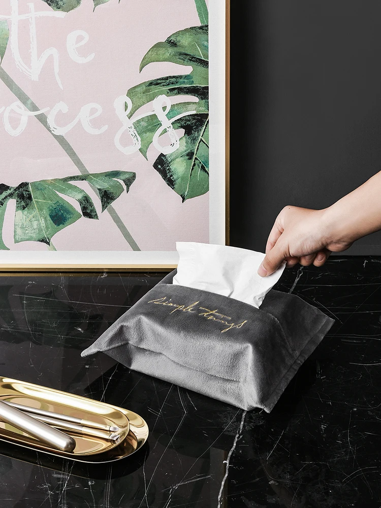 Simple PU Leather Tissue Box Letter Printing Wipes Container Soft Napkin Holder Home Kitchen Paper Holder Car Holder 50ZJH52