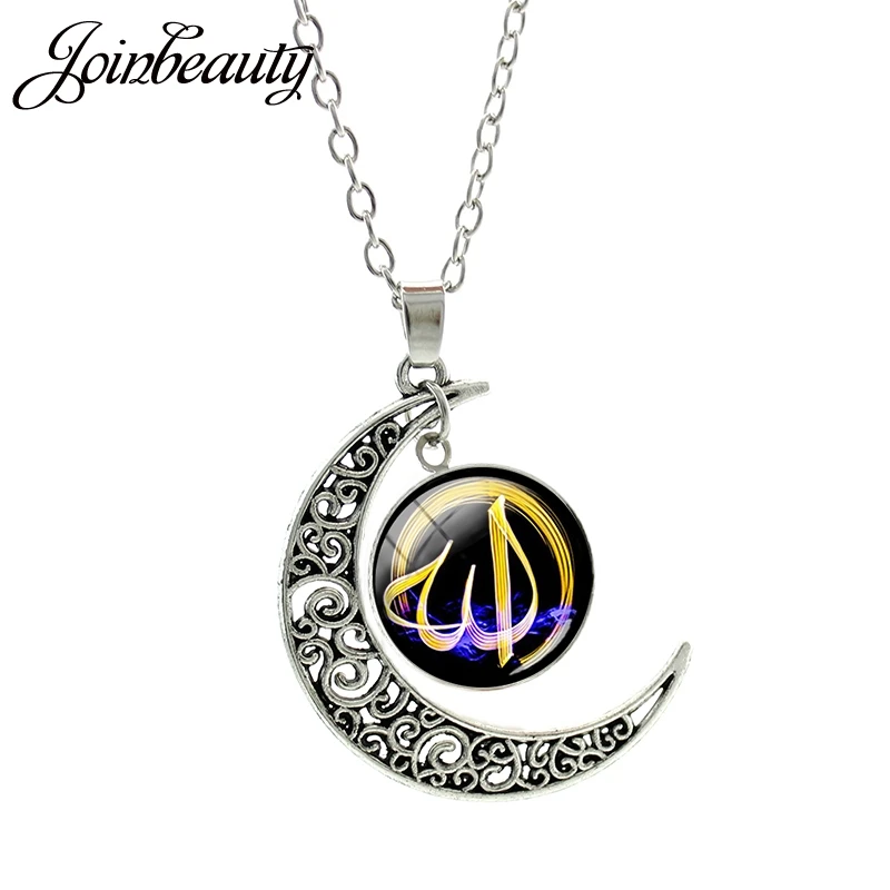 NT373 JOINBEAUTY, исламские мусульмане, Бог, узор, луна, ожерелье, модные женские и мужские аксессуары, простая подвеска, ювелирные изделия ручной работы, NT355 - Окраска металла: NT373