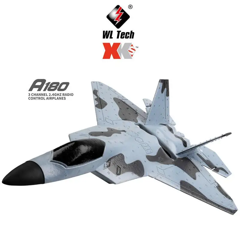

Wltoys Xk A180 F22 Three Channel Camera 3d / 6g Gyroscope Fixed Wing Glider Model Toy RC Drone