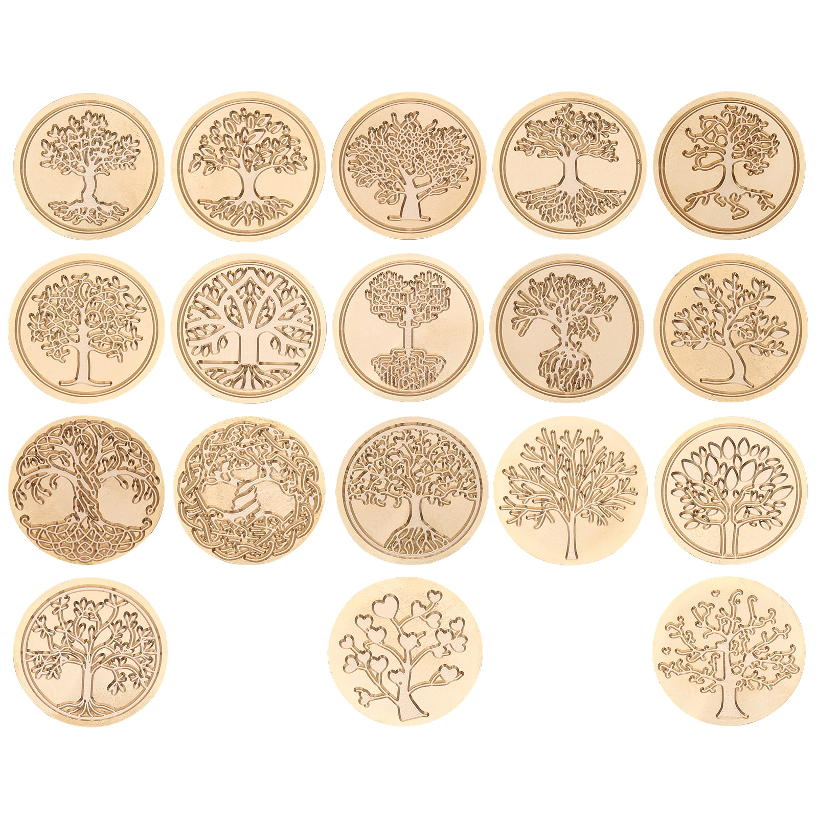 Timbro Per Sigillo Di Cera Botanico | Testa In Ottone Con Manico In Legno | Diametro 2,5 Cm Per Inviti E Regali