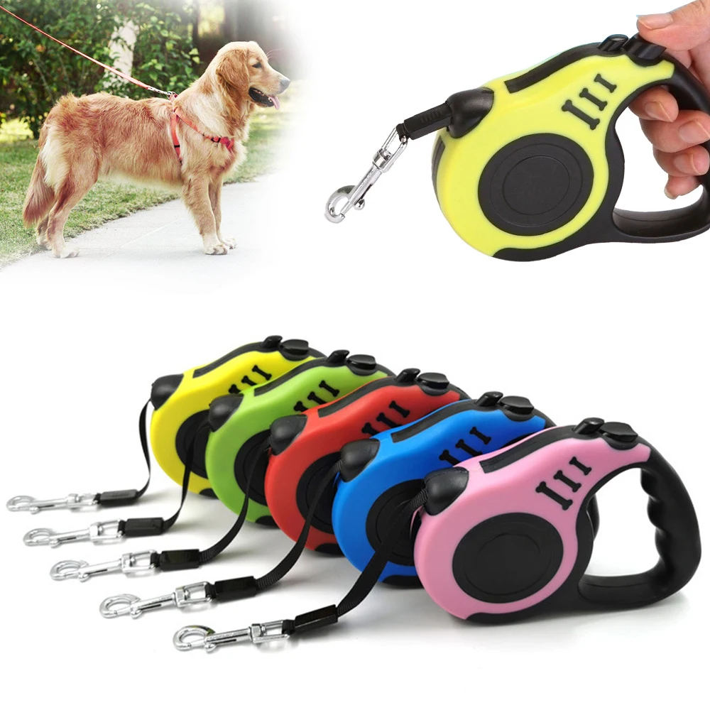 Dog Leash 3m 5m Durable Leash Automatic Retractable Nylon Cat Lead Extension Puppy Walking Running Lead Roulette For Dog