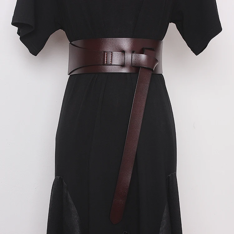 Luxury Designer Brand Genuine Leather Belts For Women Soft Wide Long Belts Fashion Waistband Waist Harness Belt Dress Suspenders harness belts for women leather belt female ins wind hollow decorative sash female in suit sweater coat skirt long girdle