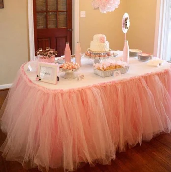 

Table skirts white ice silk wedding table skirt table cloth decoration hotel banquet event hotel home table skirting pink