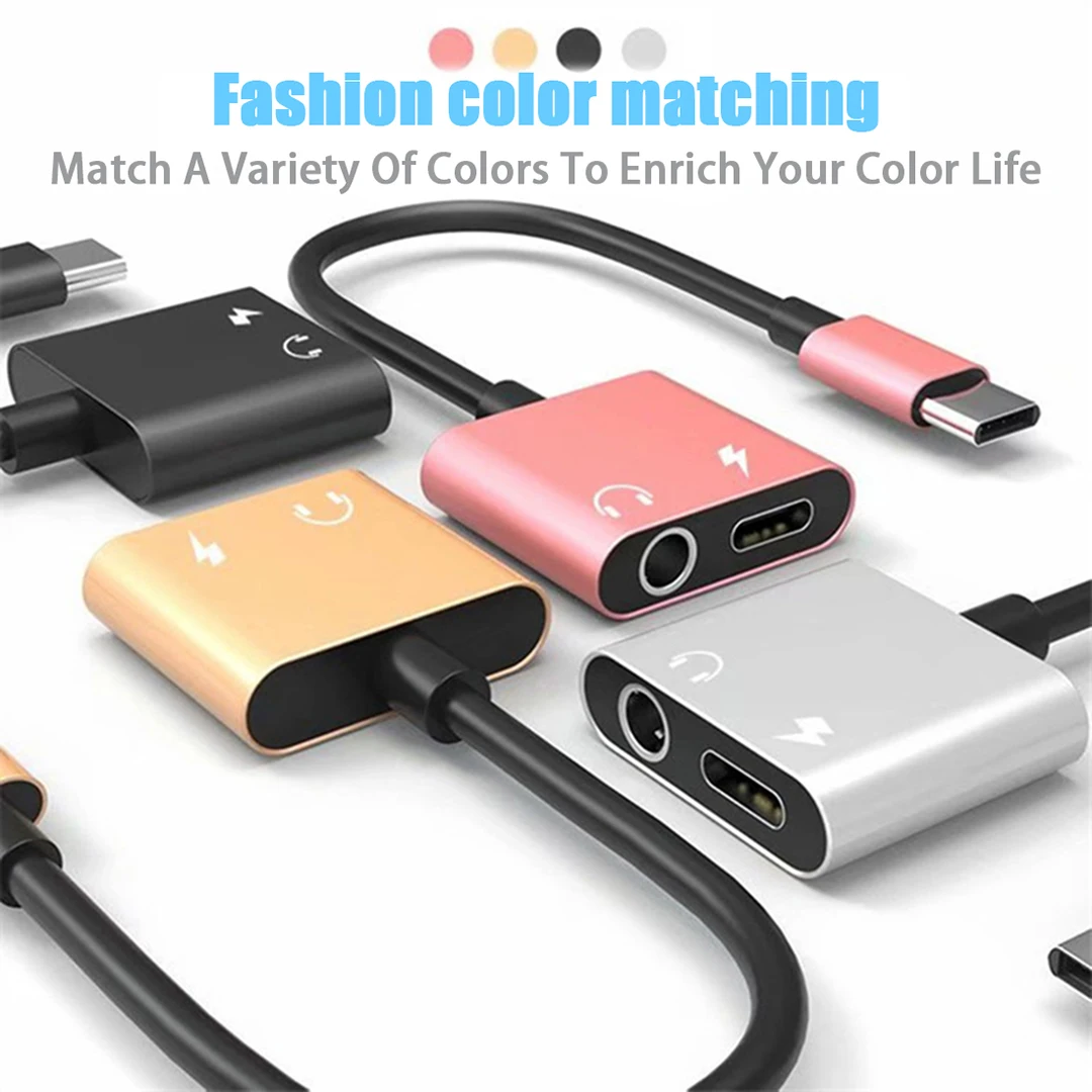 Адаптер usb type C на 3,5 мм разъем для наушников Aux адаптер для зарядки прослушивания 2 в 1 конвертер сплиттер для Xiaomi 9 8 huawei P30 P20