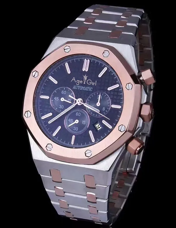 

Luxury Brand Automatic Mechanical Men Watch Silver Rose Gold Limited Sport Black Blue Grey Sapphire Glass Back See Through White