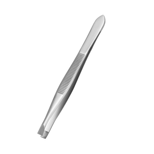 Tweezer Stainless Steel Beauty Clip Slant Tip Flat Tip Eyebrow Tweezer Clip for Eyebrow Trimming Face Hair Removal Tools