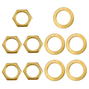 

5 Pieces Iron Electric Guitar Bass Jack Socket Replacement Nuts with Washers Set