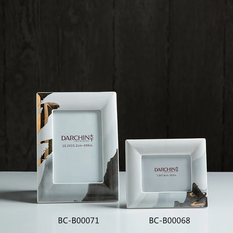 

Rectangular Ceramic Photo Frame New Chinese Style Creative Ink Calligraphy Mountain Shadow Frame Model Room Accessories Decorati