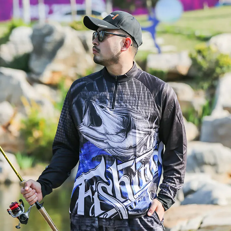 2024 DIAOLIAN Stand-up Collar Fishing Shirts Sunproof Breathable  Moisture-wicking Quick-drying Anti-UV UPF50+ Fishing Jerseys