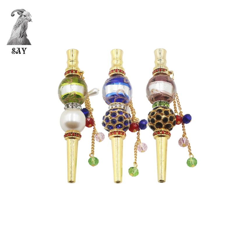 

1PC Beautiful Fashion Handmade Inlaid Jewelry Metal Hookah Mouth Tips Shisha Chicha Narguile Filter Tip Hookah Mouthpiece