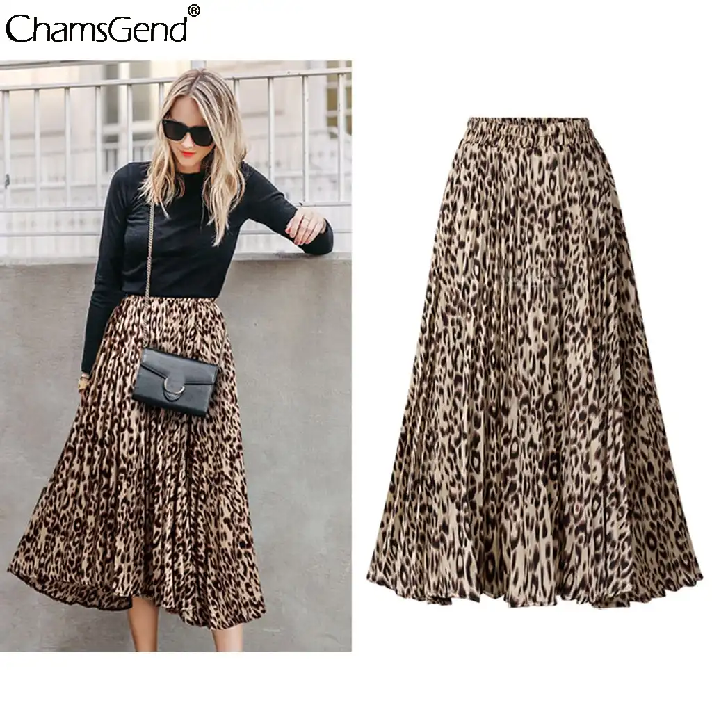 Download Plus Size Leopard Print Skirts Women 2020 New Spring Summer Pleated Long Skirt Streetwear High Waist Layered Skirts Faldas Mujer Skirts Aliexpress
