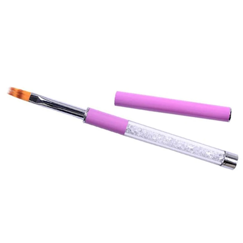 1pc Nail Art Painting Drawing Pen Brush Rhinestone Handle Smudge Gradient Nail Art Pen Perfect for Acrylic and UV Gel Nail Art