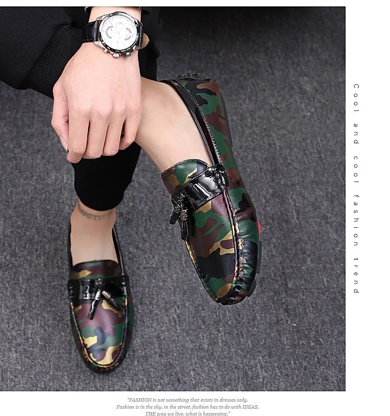 Мужская повседневная мужская обувь Лоферы Летние мокасины обувь для вождения разноцветные балетки камуфляжные дышащие британский стиль zapatos hombre