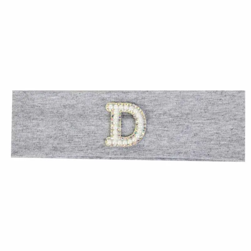 D Light grey Geebro эластичные носки для новорожденных Детские головная повязка в виде чалмы, красивая футболка с надписями для малышей повязка на голову, мягкий эластичный детский аксессуар для волос для зима-осень - Цвет: D Light grey