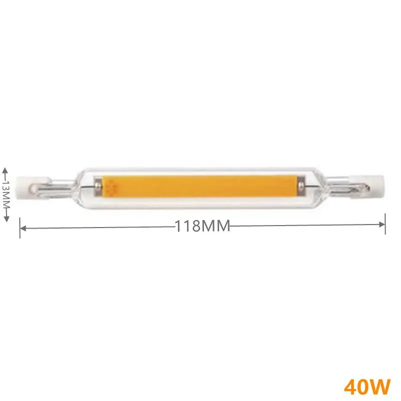 고출력 유리 튜브 LED 전구 AC110V-220V, 가정용 할로겐 램프 교체, R7S COB, 78mm, 118mm, 189mm, 15w, 20w, 25w, 30w, 40w, 50w