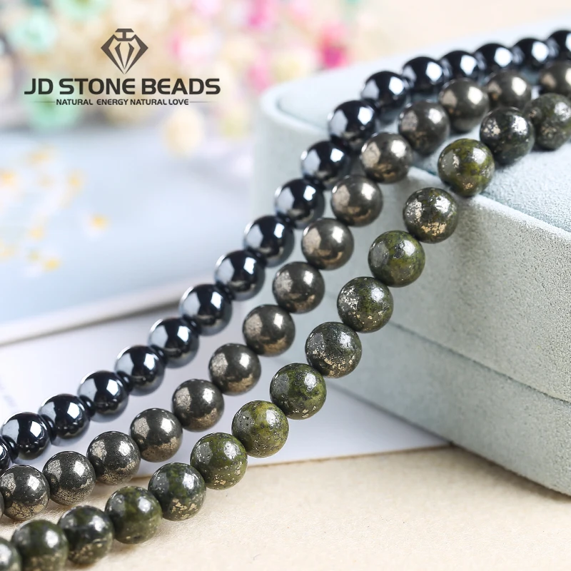 Natural Heart Love Shape Grey Pyrite Gemstone Beads For Jewelry Making 15'' 