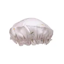 Шелковая шапочка для душа с принтом лилии, цветная шапка для волос, крышка для головы, чепчик для сна для дома, для купания, душа