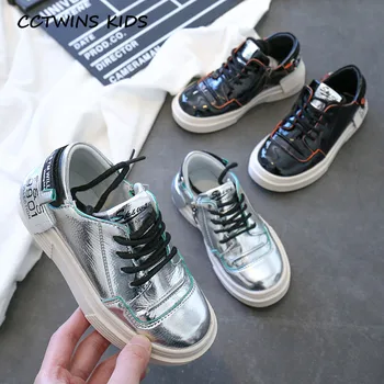 

Kids Silver Shoes 2020 Spring Children Pu Leather Shoes Baby Boys Casual Trainers Girls Brand Sport Sneakers Toddlers FC2742