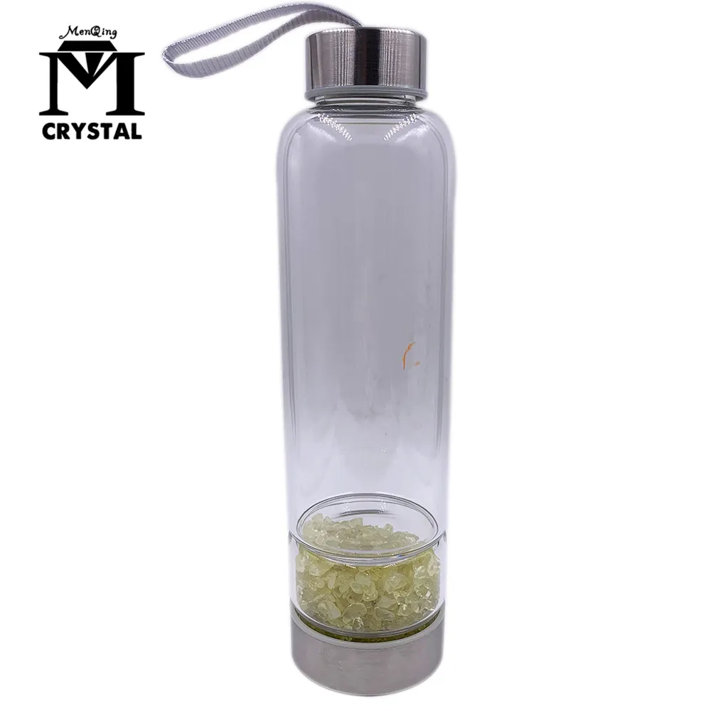 

Natural citrine Gravel Water bottle yellow Quartz Irregularity Crystal Energy Healing cup Gemstone crystal water Drinkware