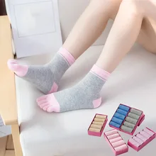 Качественные носки с отдельными пятью пальцами ног женские хлопковые осенне-зимние термальные носки женские дышащие дезодорирующие короткие носки женские WK05553