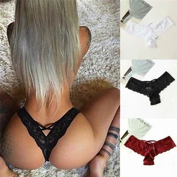 

NEW 2020 Womens Sexy Lace Mesh Seamless Underwear Panties Brief Knickers Thongs G-string Black White Wine Red