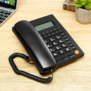 

Black Desktop Home Business Office Corded Phone Telephone LCD Hotel Landline