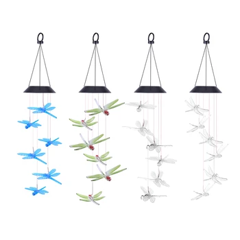

Dragonfly LED Solar Wind Chimes Light Color Change Yard Decor Windbell Lamp Home Garden Decor Solar Light Color-Changing