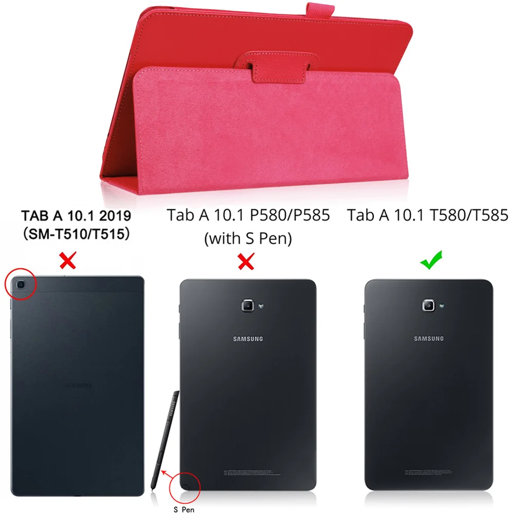 Чехол для samsung Galaxy Tab A A6 10,1 T580 T585 SM-T580 SM-T585 Магнитный чехол с откидной крышкой - Цвет: Red