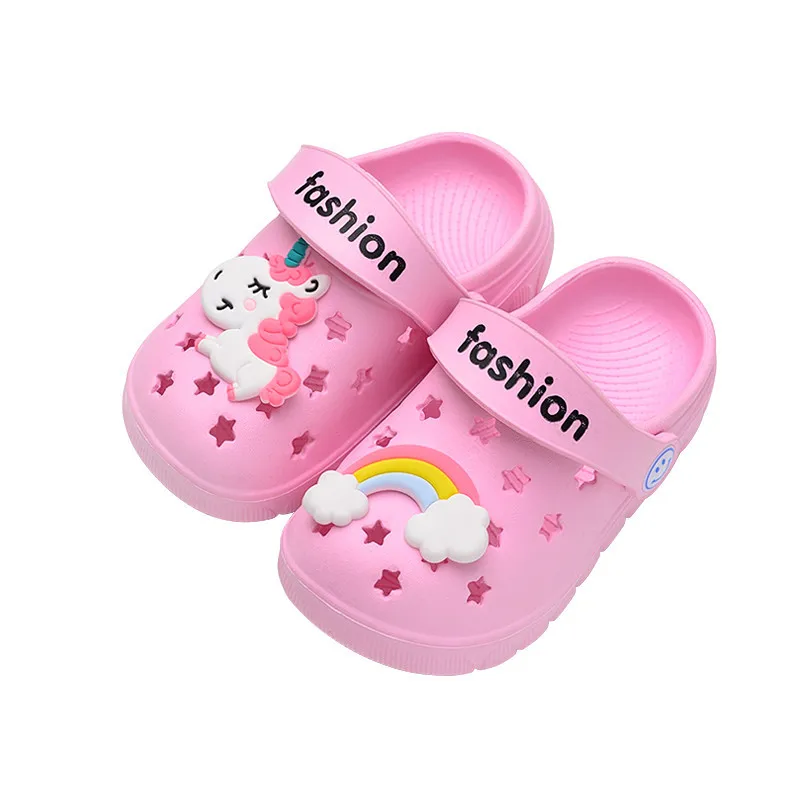 Unicorn Slippers for Boy Girl Rainbow Horse Shoes Summer Toddler Animal Kids Outdoor Baby Sandals PVC Cartoon Kids Sandals