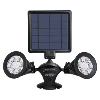 

Solar Led Human Body Induction Double Head Spotlight Outdoor Solar Waterproof Street Light Wall Lamp