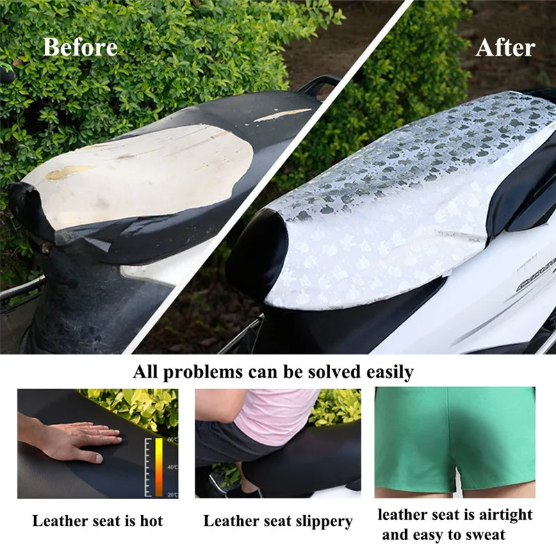 Motorcycle Sunscreen Seat Cover Prevent Bask In Seat Scooter Sun Pad Heat Insulation Waterproof Cushion Protector ZL07