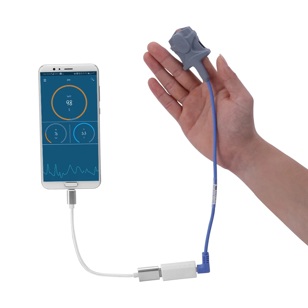Датчик USB Пальчиковый Пульсоксиметр для телефона Android с функцией OTG взрослых