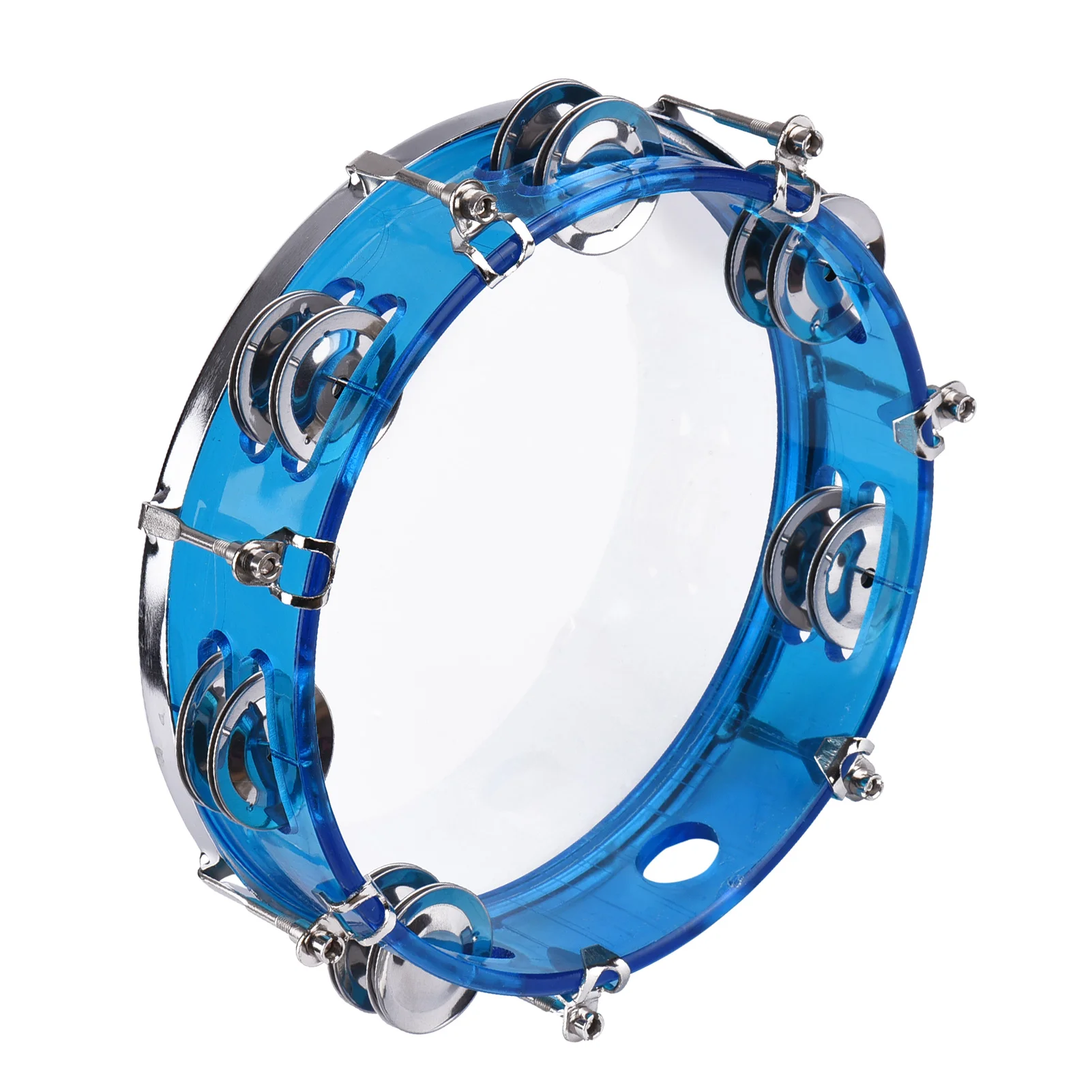 Muslady 8-inch Tambourine Handbell Hand Drum with Double Row Jingles Percussion Instrument |