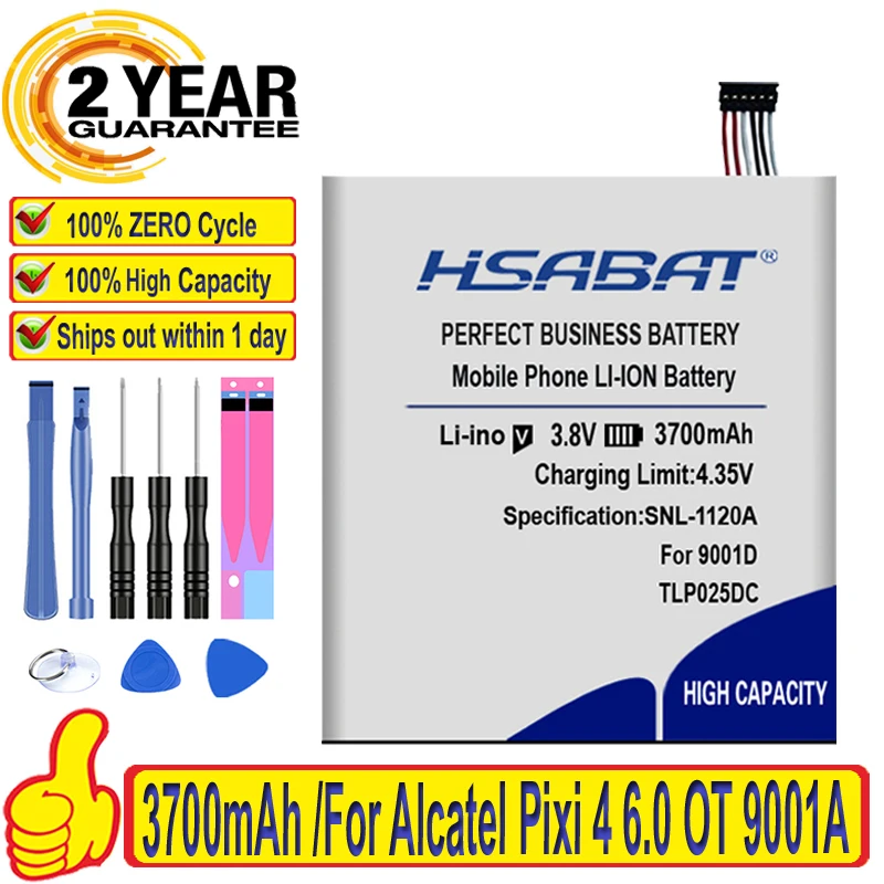 Топ бренд 100% новый 3700mAh TLp025DC /TLp025D2 аккумулятор для Alcatel Pixi 4 6 0 OT 9001A 9001X 9001D 8050D OT-8050 |