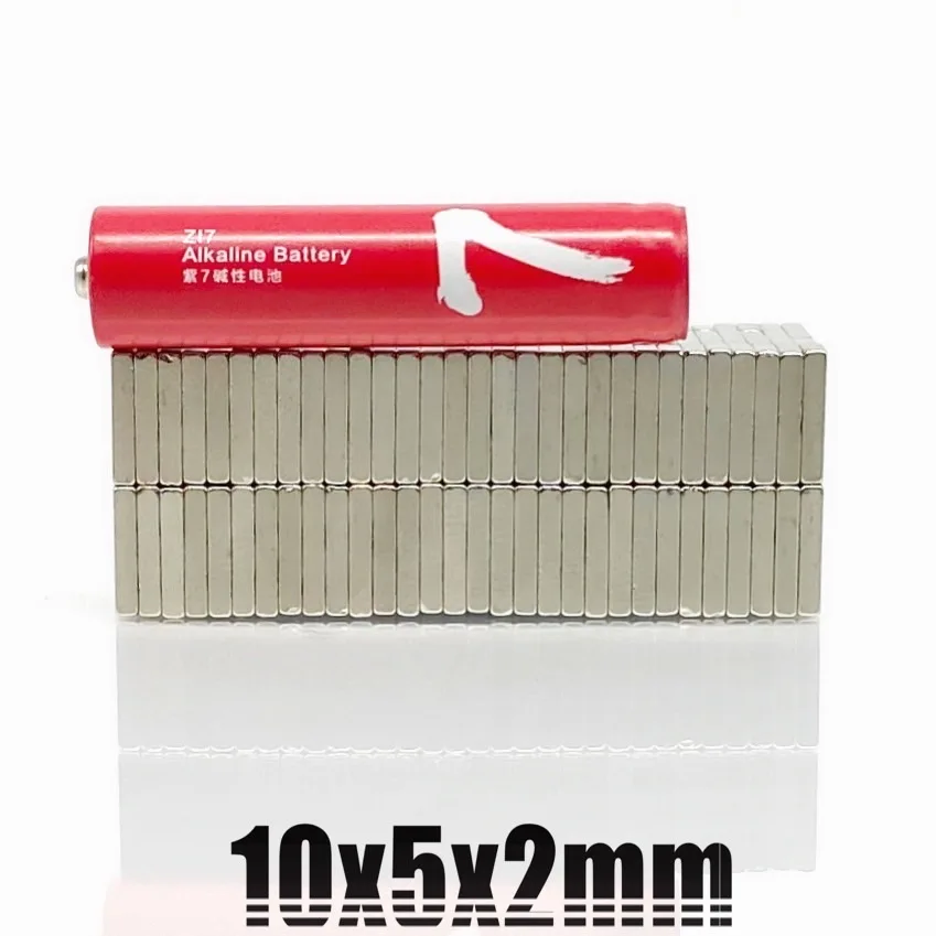 N35 Rectangular magnets f 10x5x2 mm Super Strong Neodymium magnet 10*5*2 mm NdFeB magnet 10mm x 5mm x 2mm 20/50/100/200/500Pcs