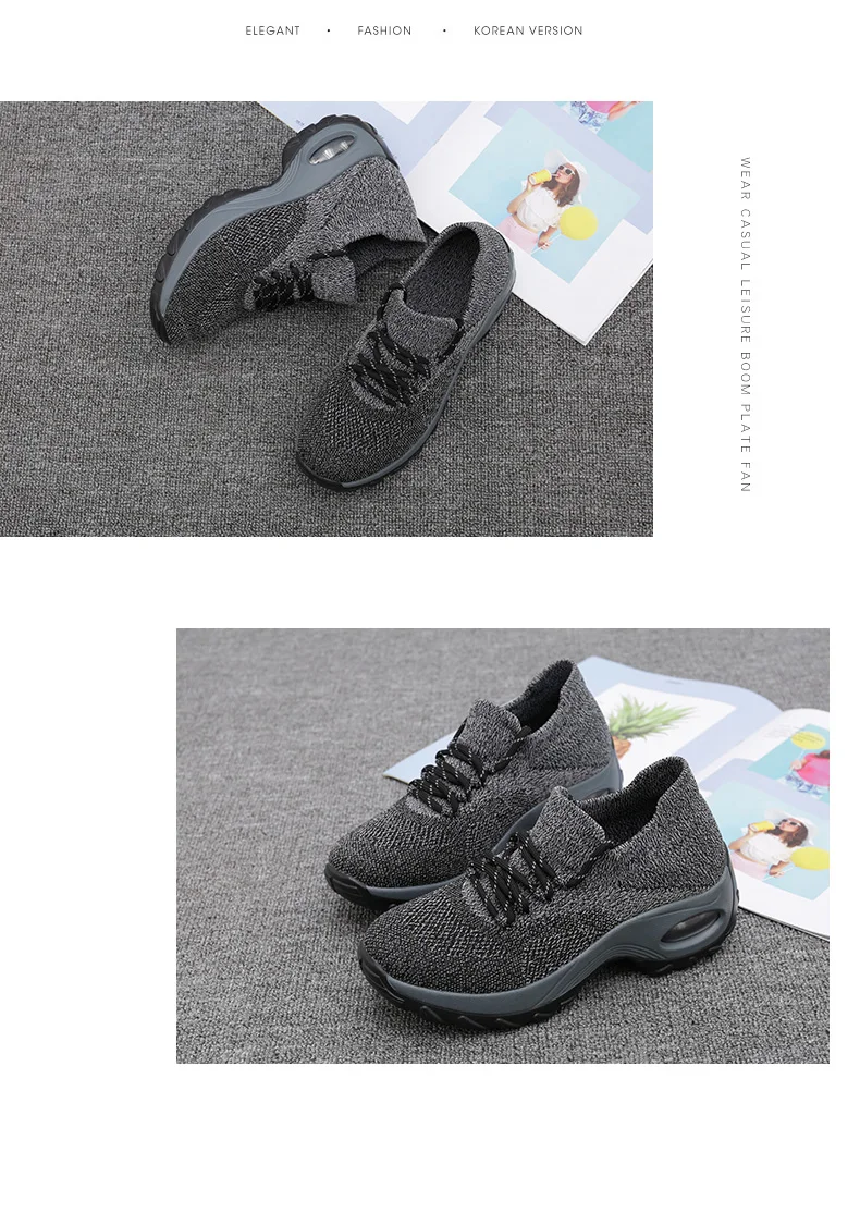Platform Sneakers Women Height Increasing Woman Sport Shoes Autumn Spring Comfortable Breathable Trainers Jogging Shoes