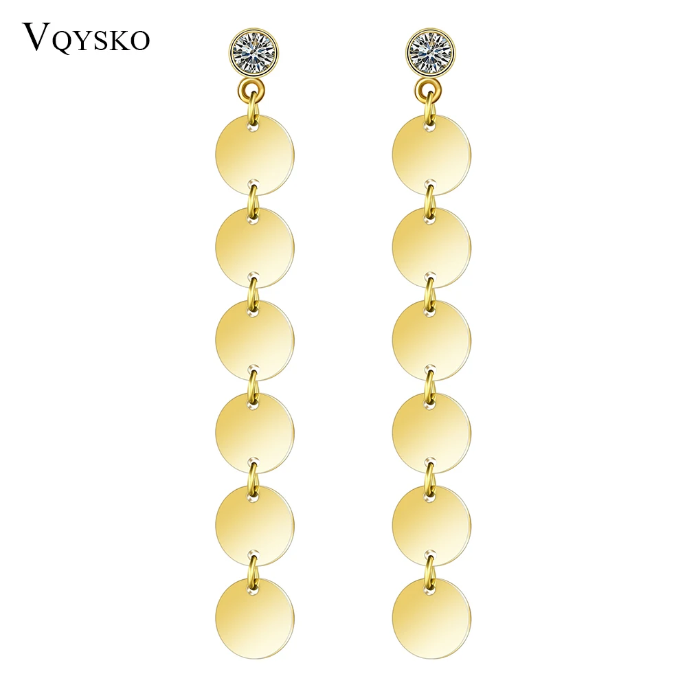 

Fashion Long Tassel Earring Kolczyki For Women Valentine Day Gift Pendientes Stainless Steel Party Drop Earring Jewelry Designer