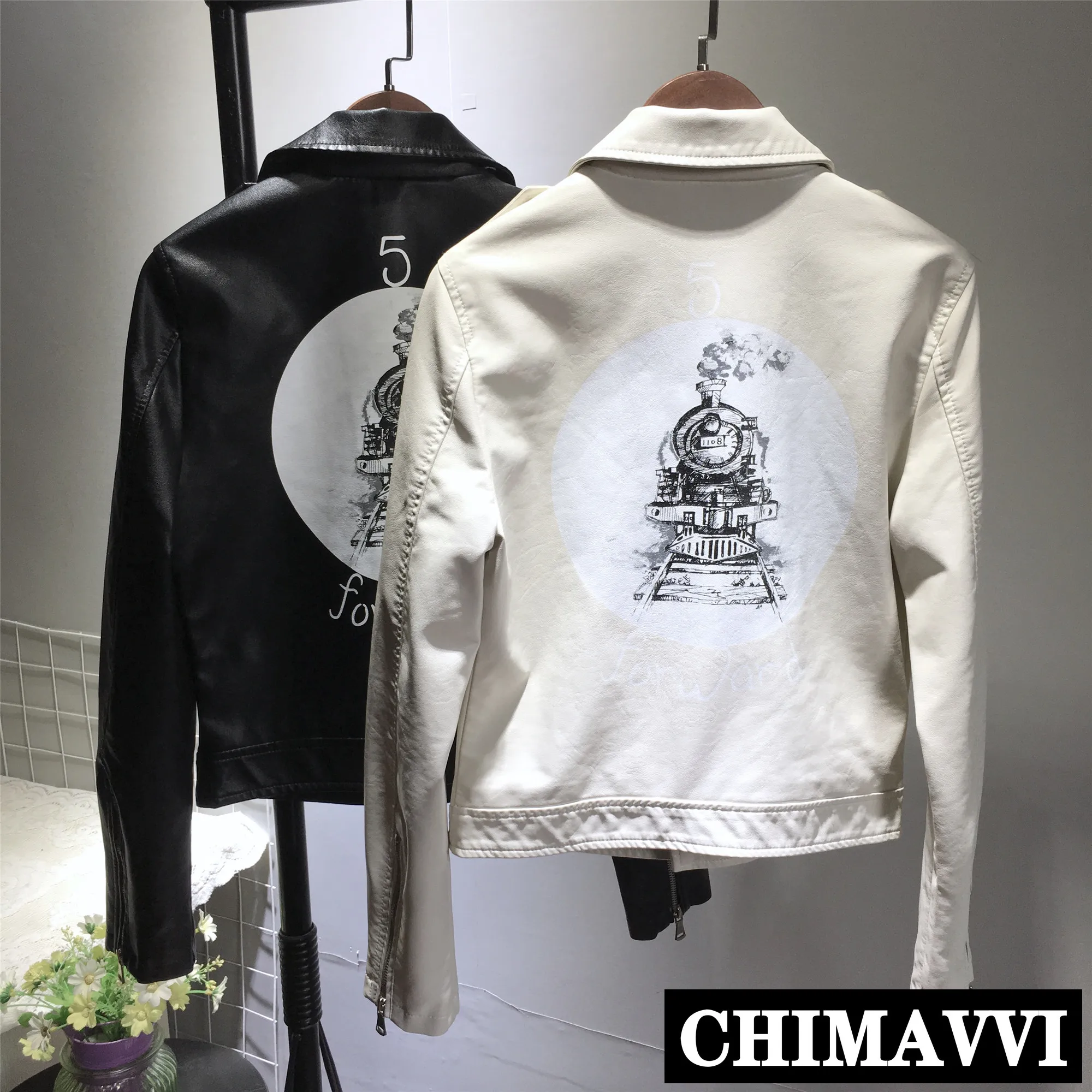 

PU Leather Jacket for Women Korean New Autumn Female Zipper Short Jacket Simple Leisure Motorcycle Leather Coat Outwear