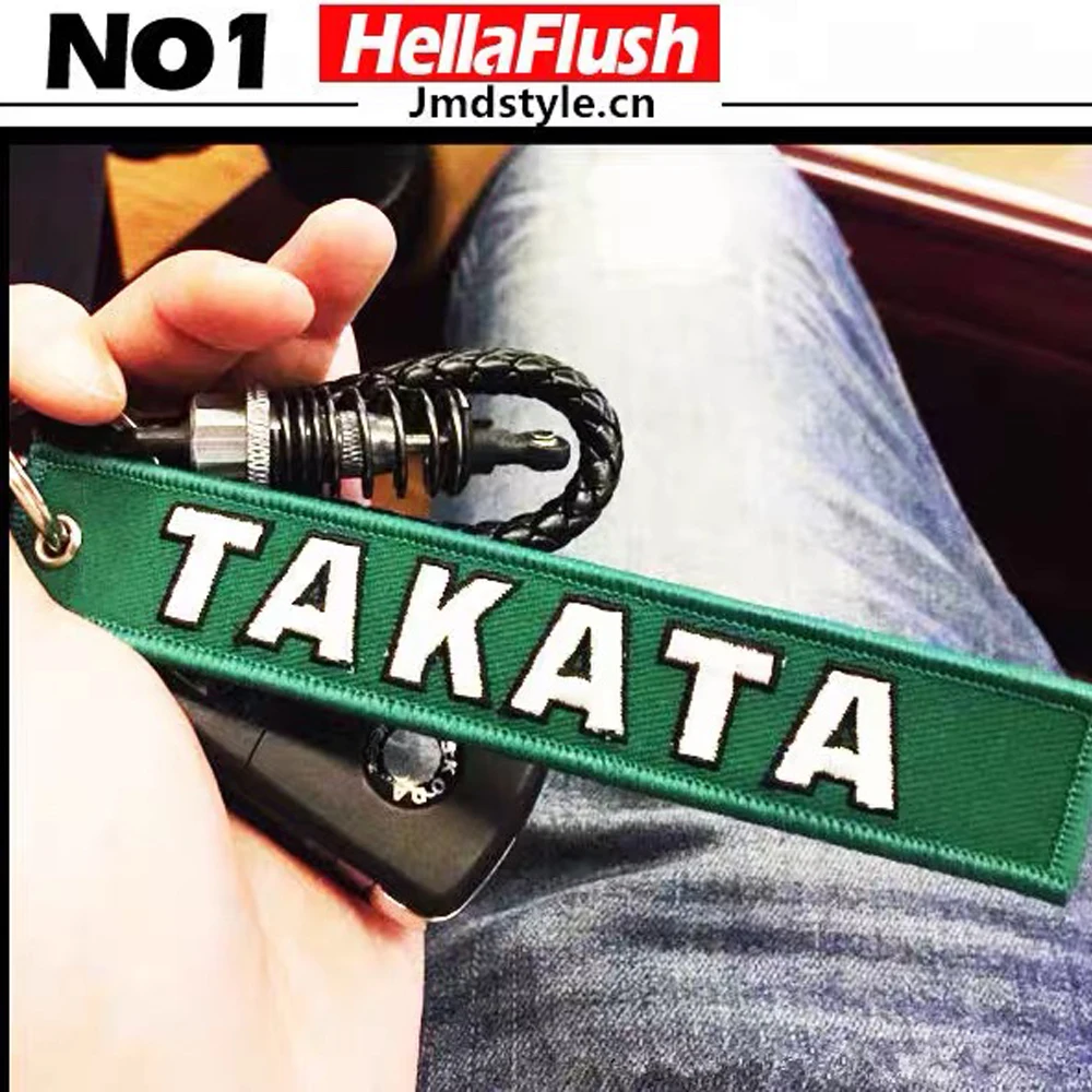 

JDM Style Keychain For ASIMO TAKATA JDM Go for Green Style Double Embroidery For Keychain Keyring Keyrang Keyholder Car Motor
