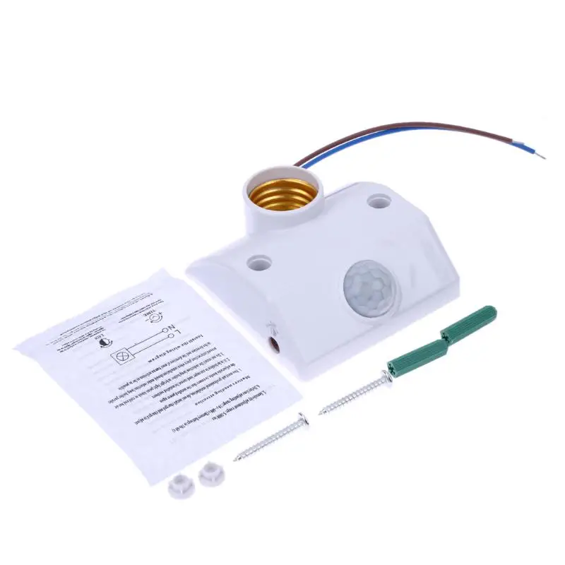 E27 220V Регулируемый умный переключатель задержки света инфракрасный датчик движения тела автоматический держатель света База держатель