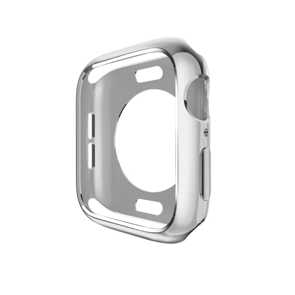Защитный чехол из ТПУ с гальваническим покрытием для Apple watch 5 4 44mm40mm силиконовый ударопрочный чехол для iwatch Series 3 2 1 42/38 мм