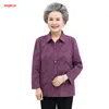 Old-age Autumn Female Tops 60-70 Years Old Mother Blouse Long Sleeve Printed Shirt Grandmother Spring Coat Cardigan Blouse 1485 1
