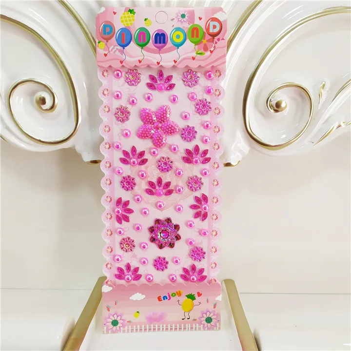 7  Colorful Rhinestones Starfish Flower Sticker Diy Jewelry Pineapple Lip Resin Diamond Sticker For Women Phone Nails Decor