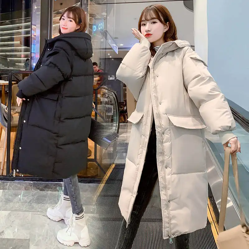 3XL Plus Size Thick Loose Winter Jacket Women BF Style Long Parkas Down Cotton Women Jacket Coat Hooded Warm Women Coats C6032