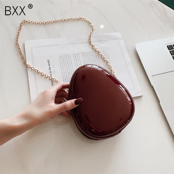 

[BXX] Patent Leather Saddle Bags For Women 2020 Spring All-match Mini Chain Crossbody Messenger Bag Female Travel Handbags HK264