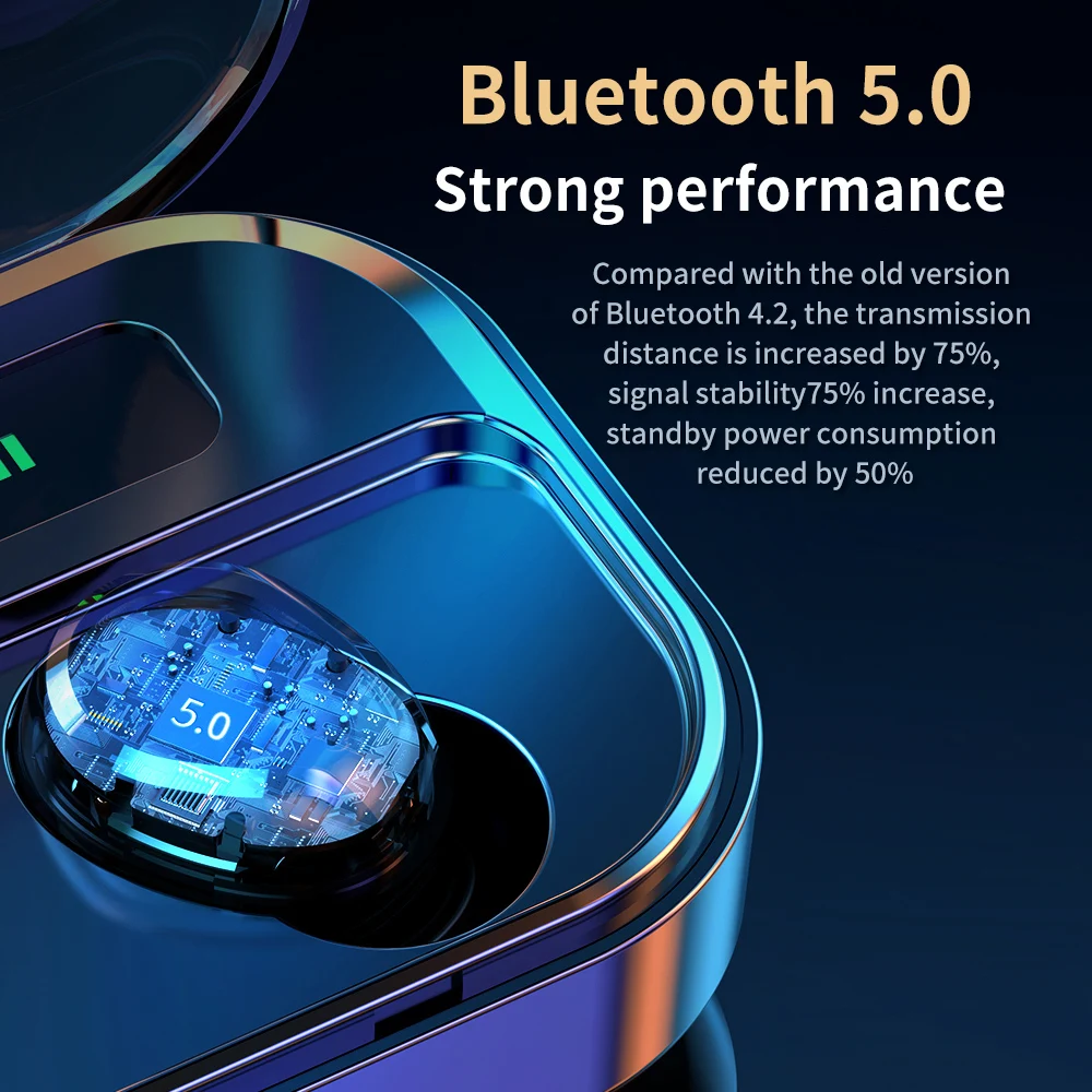 TWS Bluetooth Earphone LED Display True Wireless Earbuds TWS Touch Control Wireless Earphones For iPhone Headphones Waterproof