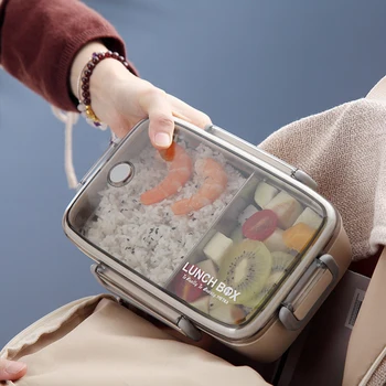 

High Quality Portable Japanese 304 Stainless Steel Lunch Box With Compartments Microwavable Tableware Box 2020 Kids Lunch Box