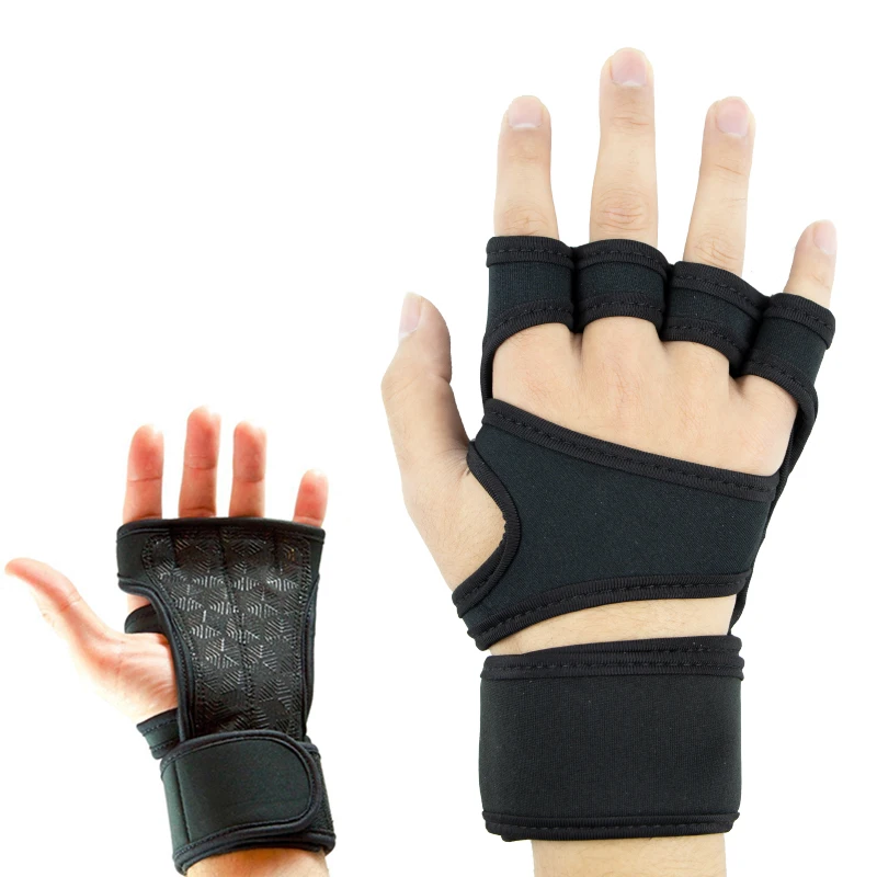 1 Pair Weight Lifting Training Gloves Women Men Fitness Sports Body Building Gymnastics Grips Gym Hand Palm Protector Gloves weightlifting gloves