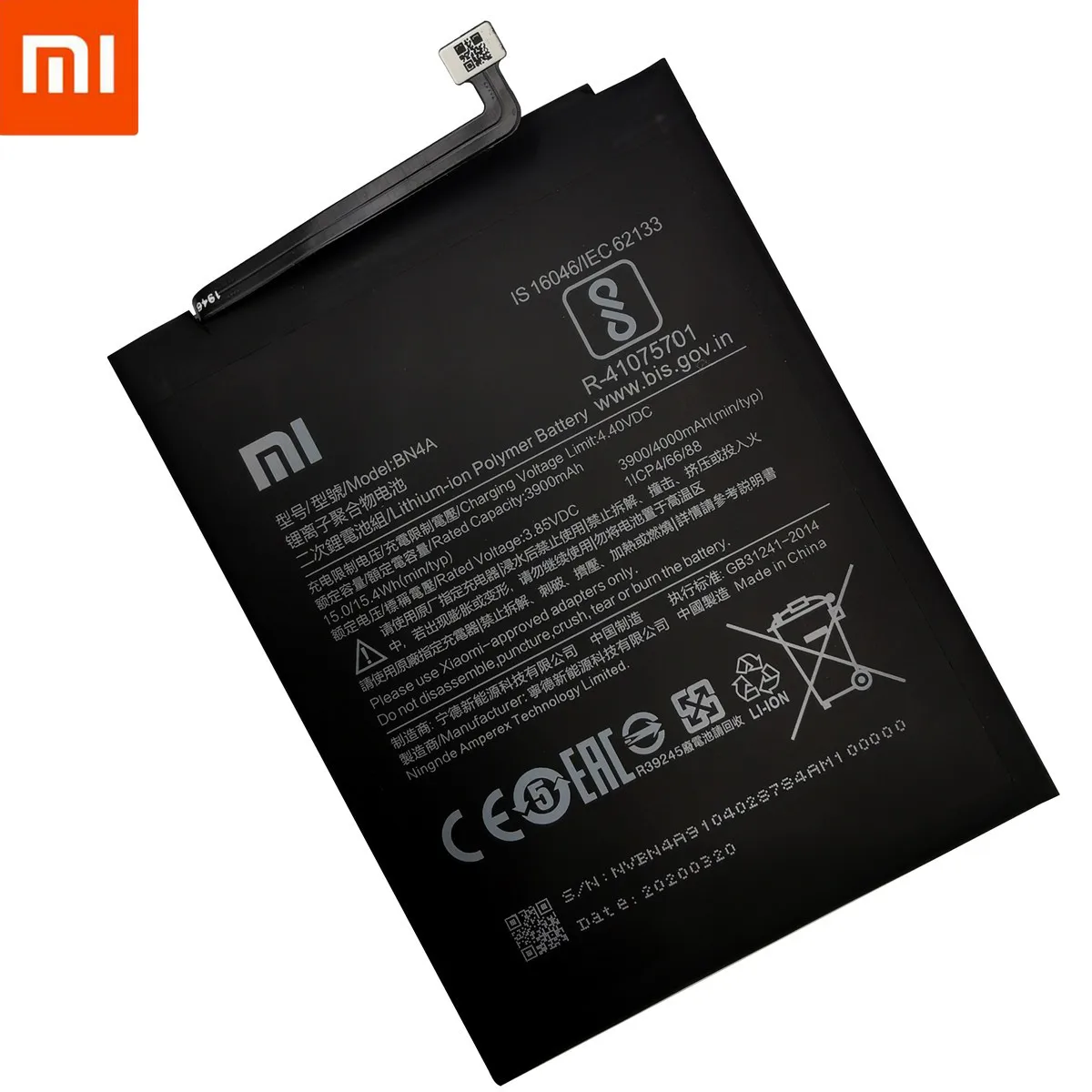 100% Оригинальный запасной аккумулятор для Xiaomi Redmi Note7 Note 7 Pro M1901F7C BN4A телефона 4000 мАч